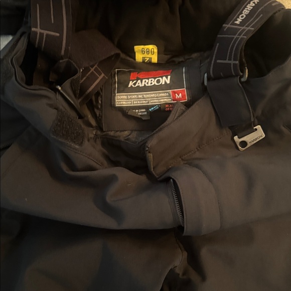 Men's Karbon Black and Orange Ski Jacket and Pants Set - Picture 6 of 8